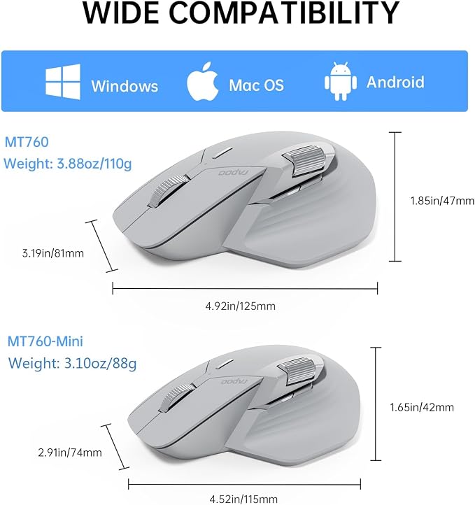 Rapoo MT760Mini Bluetooth Wireless Mouse - Image 8
