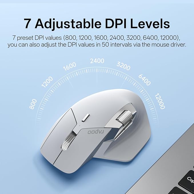 Rapoo MT760 PRO Wireless Mouse, NearLink + Bluetooth 5.0 Multi-Device, 12K DPI - Image 5