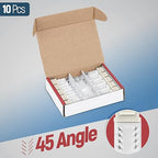 Everest 45° Angled RJ45 Cat6 Keystone Jacks 10-Pack in Light Almond - Image 2