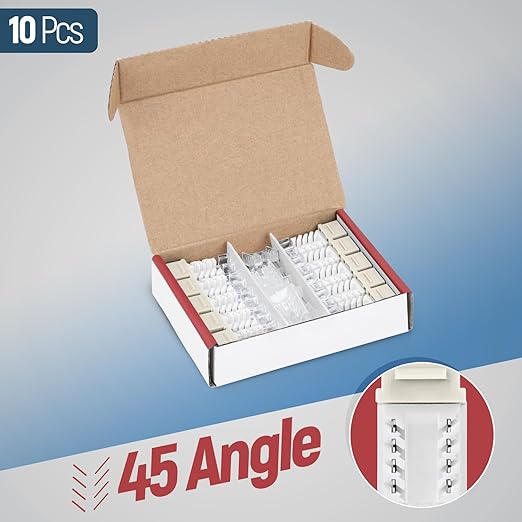 Everest 45° Angled RJ45 Cat6 Keystone Jacks 10-Pack in Light Almond - Image 2