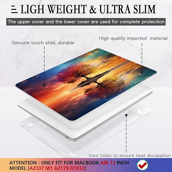 CISSOOK Compatible with MacBook Air 13 inch Case 2021, 2020-2018 Release Model - Image 4