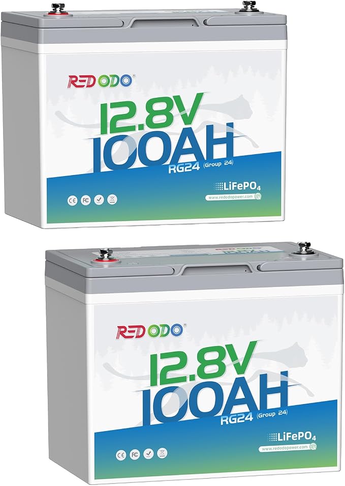 Redodo 12V 100Ah LiFePO4 Battery Group24, 25% Smaller Size, 1280Wh Energy by PrimeDayRedodoSaveup55