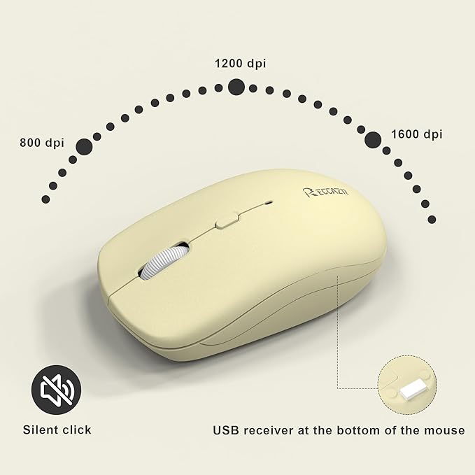 Wireless Keyboard and Mouse Combo, Full-Sized Wireless Keyboard and Adjustable - Image 6