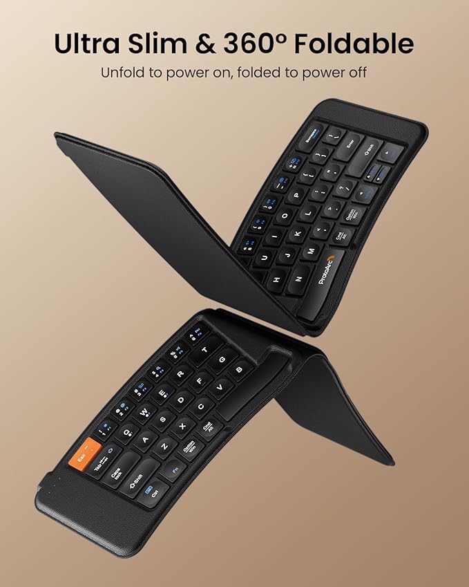 ProtoArc Ergonomic Foldable Keyboard, XK03 Split Folding Travel Bluetooth - Image 4