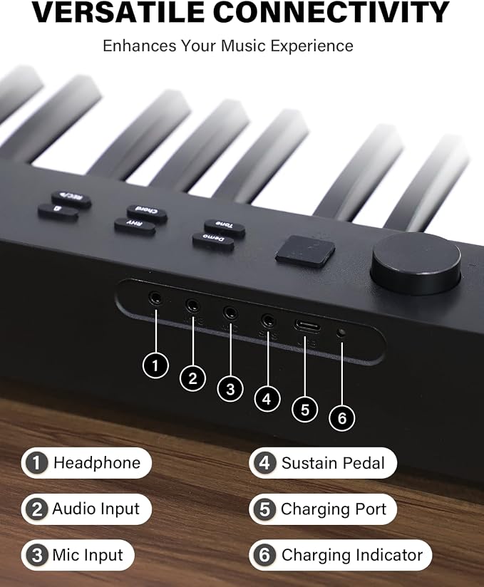 AiJoy 88-Key Piano Keyboard ASP-10F Electric Portable Folding Piano - Image 5