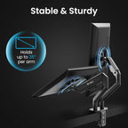 EVEO Premium Dual Monitor Mount 14"-35” Dual Monitor Arm VESA Bracket - Image 5