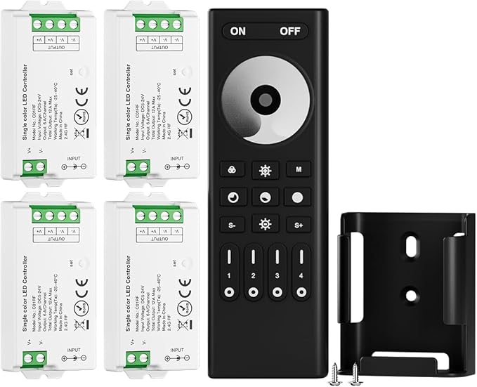 BTF-LIGHTING 5050SMD FCOB COB Dimming RF 2.4GHz Wireless Remote RC01RFB &4PCS by BTF-LIGHTING
