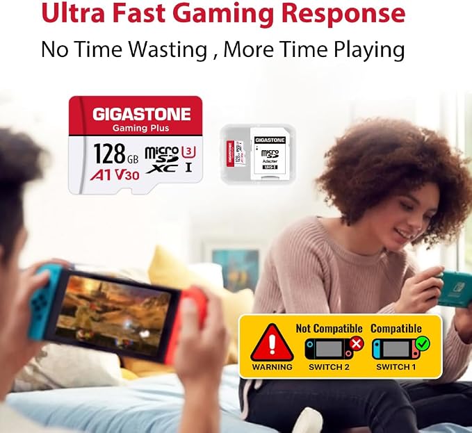 GIGASTONE Micro SD Card 128GB 5-Pack, Gaming Plus, MicroSDXC Memory Card - Image 5