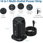 AiJoy Flat Plug Power Strip Tower - Image 2