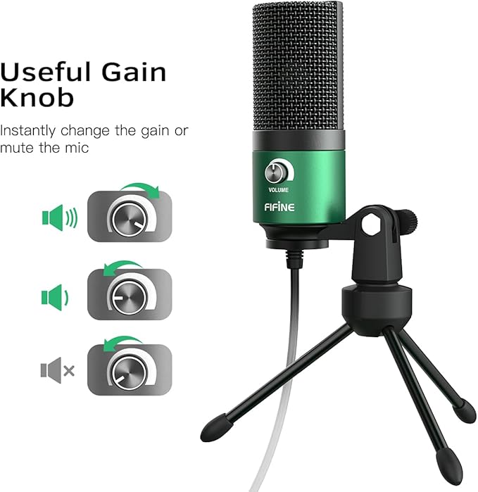 FIFINE USB Gaming Microphone for PC Desktop, PS4 and Mac, Gain Control - Image 2