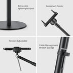 12" Ring Light with Stand and Phone Holder, Overhead Phone Stand, 2 Phone - Image 5
