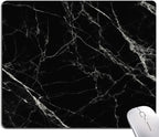 Black Marble Mouse Pad, Square Waterproof Mouse Pad Non-Slip Rubber Base by DUADELI