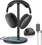 Miroddi Headphone Stand with Wireless Charger, Independent USB Charging Port - Image 7
