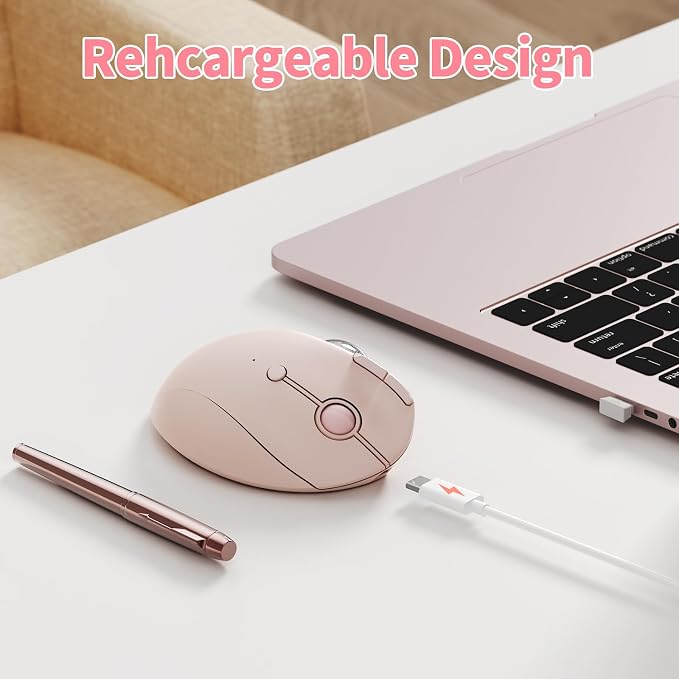 seenda Wireless Trackball Mouse, Rechargeable Multi Devices USB/Bluetooth - Image 5