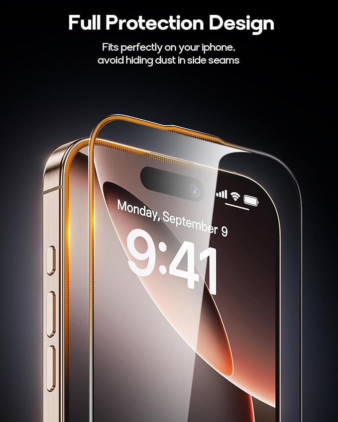 3 Pack for iPhone 16 Pro Max Tempered Glass Screen Protector, Dust Free CABIN - Image 5