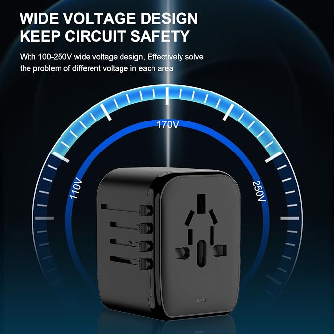 Universal International Power Travel Plug Adapter, 5 in 1 European Travel Plug - Image 8