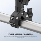 NEEWER Motorcycle Bike Handlebar Clamp Mount, Heavy Duty Clip Holder, 1/4" - Image 5