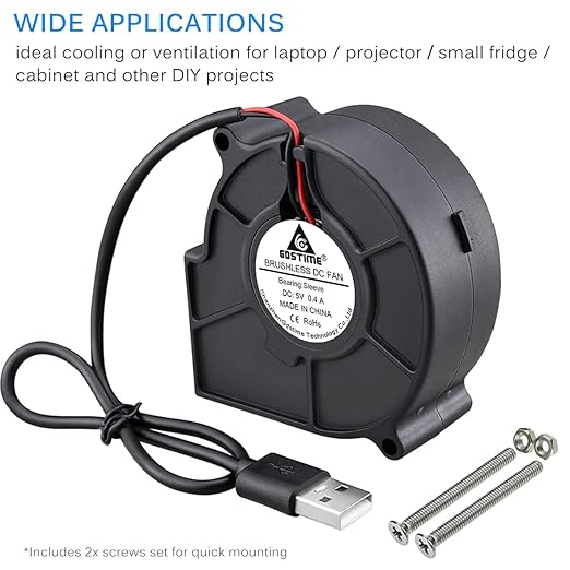 GDSTIME 7530 75mm x 75mm x 30mm 5V USB Blower Brushless Cooling Fan - Image 6