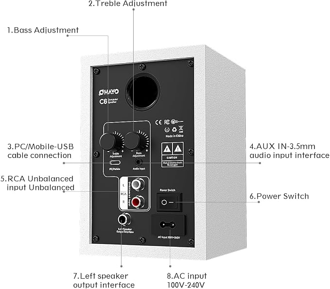 OHAYO 60W Computer Speakers for Gaming and Music, Active Bluetooth 5.3 - Image 7