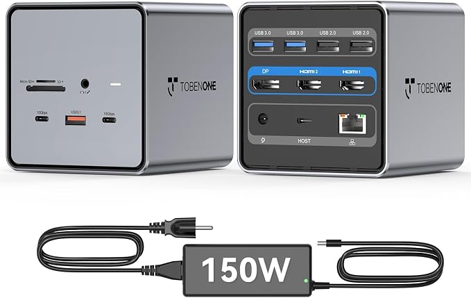 TobenONE USB C Docking Station Dual/Triple Monitors by TobenONE