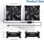 USB Dual 120mm Quiet Fan, 5V USB Portable Cooling Fan - Image 3