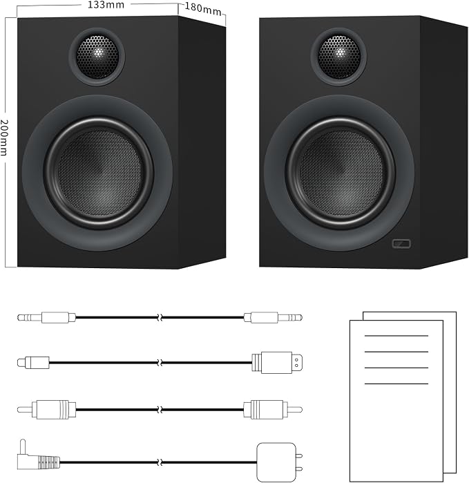 Bluetooth Bookshelf Speakers, 75W Powered Active Speaker - Image 9
