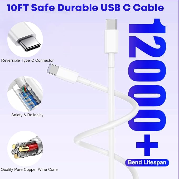 Fast Charger for iPhone 16/15 Charger, 10FT Extra Long Fast Charging 3Pack - Image 5