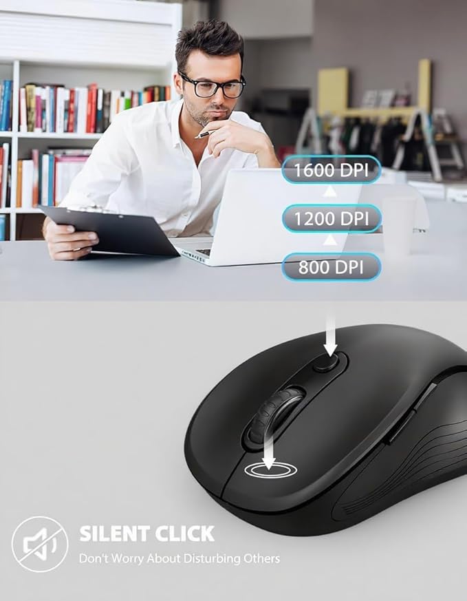 Trueque Wireless Mouse for Laptop, 2.4GHz Ergonomic Computer Mouse - Image 3