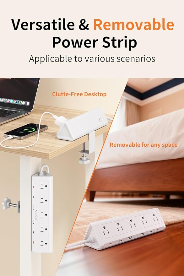 6.5 FT Desk Clamp Power Strip - Image 3