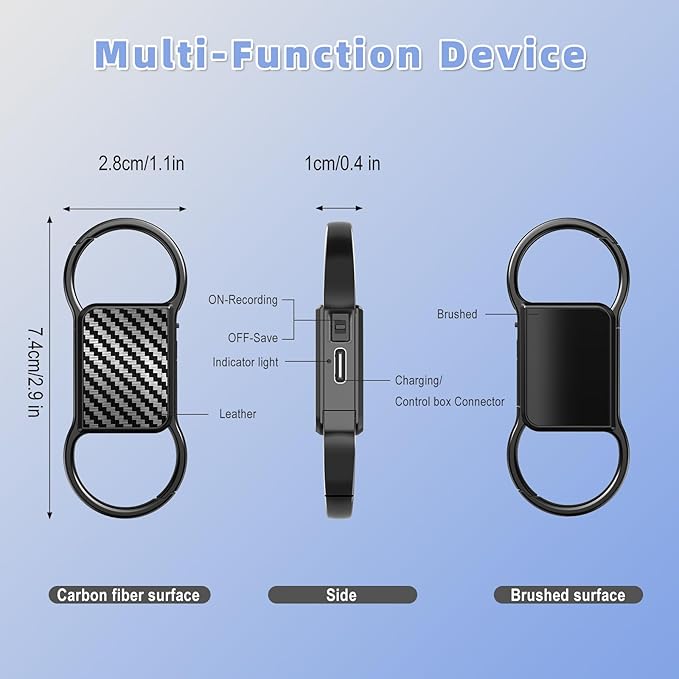 128GB Keychain Voice Recorder, Audio Recording Device - Image 8