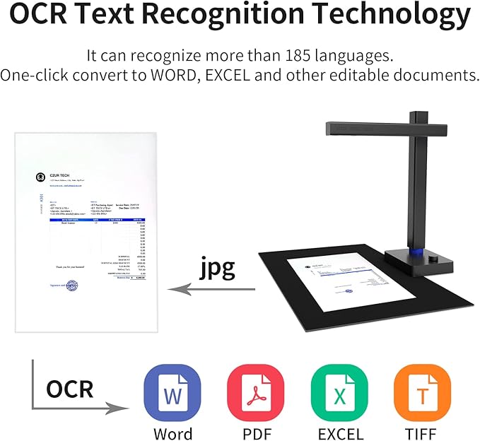 CZUR Shine800 Pro Portable Document Scanner, 8MP Document Camera, OCR - Image 3