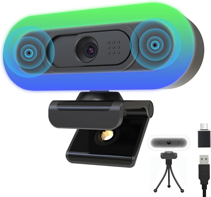 2K Webcam for PC, Plug and Play USB C Webcam by Hrayzan
