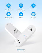 Emerson SmartVoice 2-in-1 Dual Smart Wall Plug Outlet, Voice Control, No WiFi - Image 6
