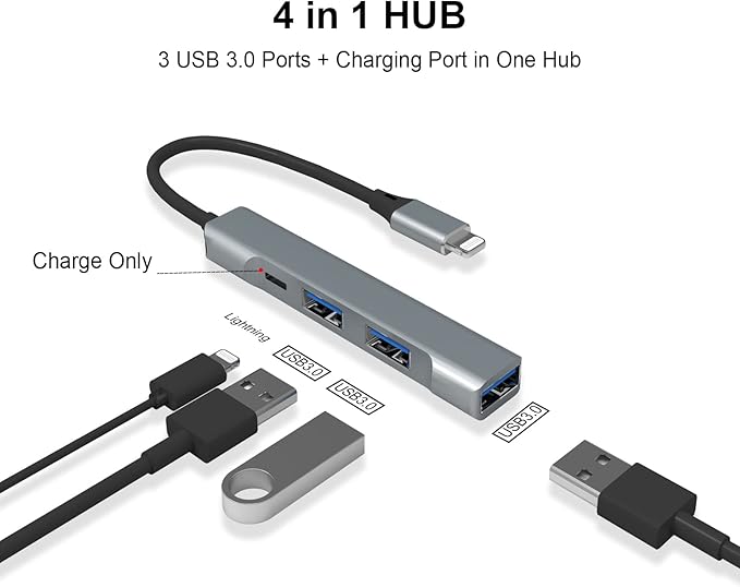 Lightning to USB Hub 4-in-1 USB OTG Hub - Image 2