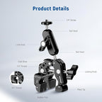 NEEWER Super Clamp with 3" Dual Ballhead Magic Arm, Camera Phone Clamp Mount - Image 7