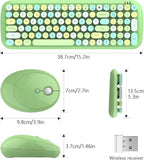 KNOWSQT Wireless Keyboard and Mouse Combo, Light Green 100 Keys 2.4 GHz Round - Image 7