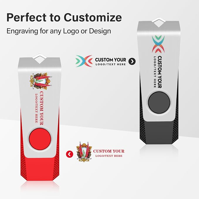 Customizable Flash Drives 16GB, Wooolken Personalized USB 2.0 Drive - Image 5