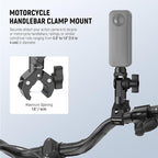 NEEWER Motorcycle Bike Handlebar Clamp Mount, Heavy Duty Clip Holder, 1/4" - Image 4