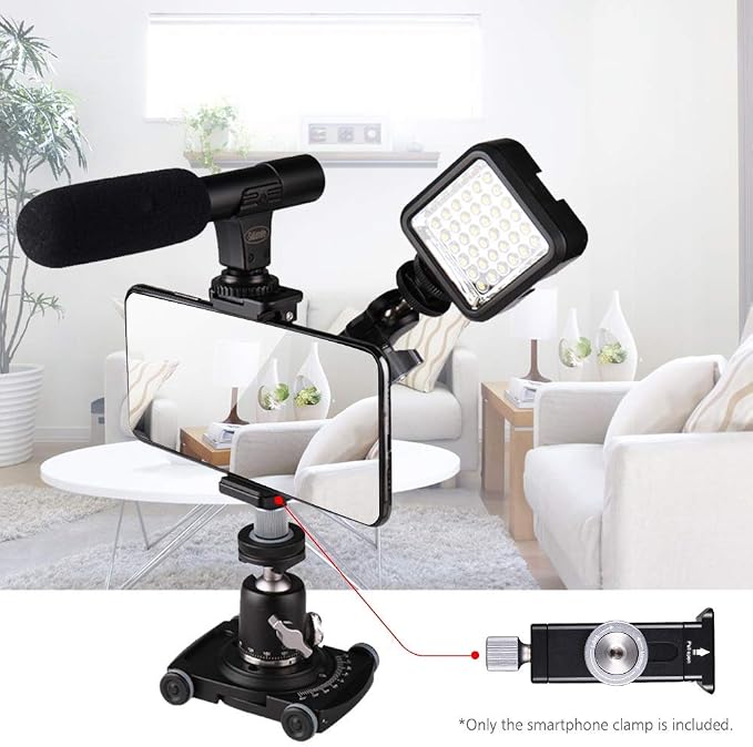 Phone Mount for Tripod, Smartphone Tripod Adapter for iPhone Samsung Cell Phone - Image 6