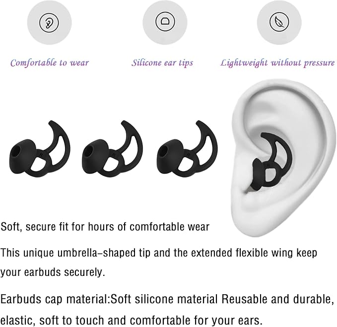 Medium Replacement Earbud Tips Silicone Ear Tips Compatible - Image 5