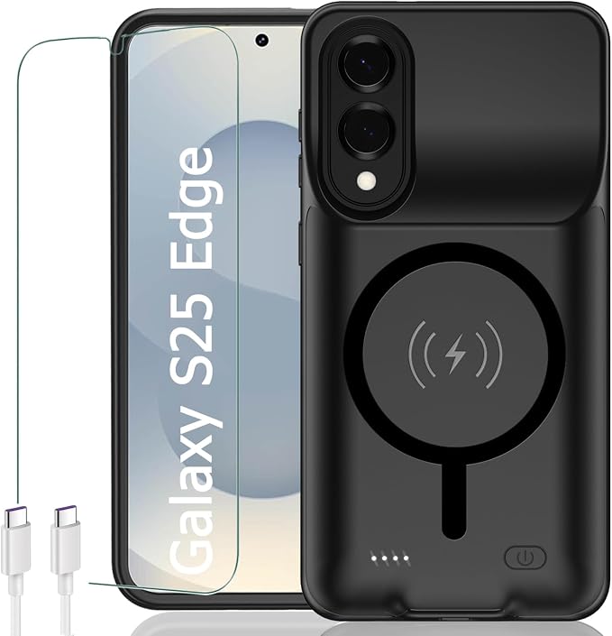 Battery Case for Galaxy S25 Edge, Upgraded 10000mAh Rechargeable Portable by KCKEBLM