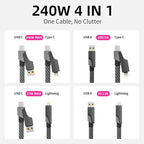 IDISON USB C Cable, 240W MAX 4 in 1 Charging Cord 5FT - Image 2