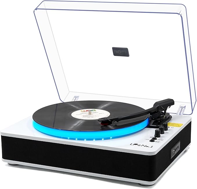 LP&No.1 Record Player with Built-in Stereo Speakers, LED Control, 3-Speed by LPNo1