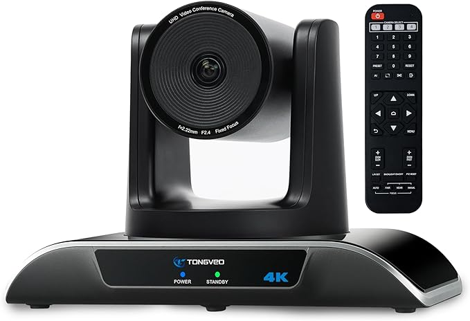 TONGVEO 4K PTZ Camera with AI-Powered Auto-Tracking 5X Digital Zoom USB 3.0 by TONGVEO