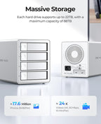 ORICO Daisy Chain 4 Bay Hard Drive Enclosure USB 3.2 Gen 2 Aluminum Das - Image 5