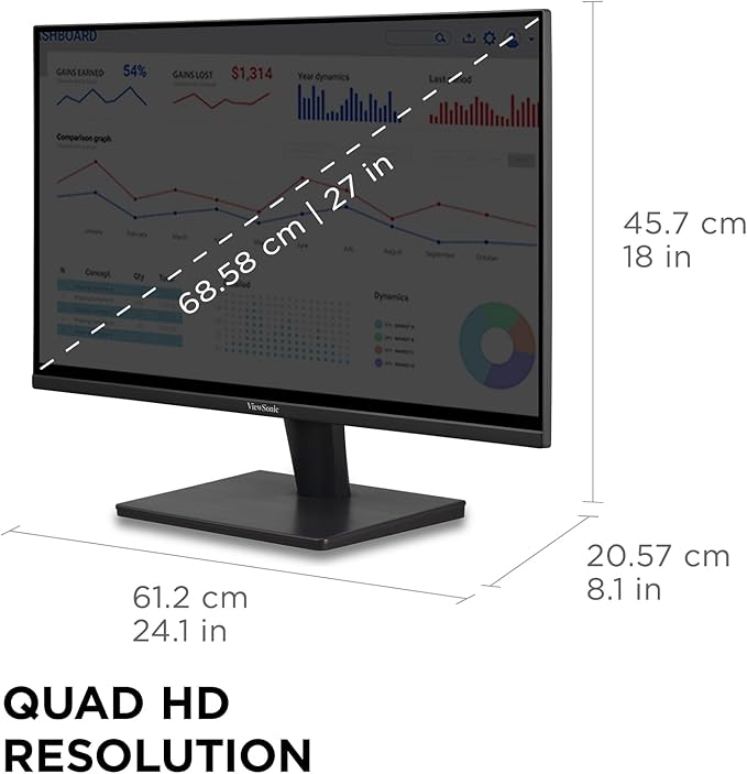 ViewSonic VS2725-2K 27 Inch QHD 1440p Monitor - Image 4