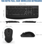 Wireless Keyboard and Mouse Combo, EDJO 2.4G Full-Sized Ergonomic Computer - Image 6