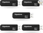 GIGASTONE V30 128GB USB 2.0 Flash Drive 5-Pack, Capless Retractable Design Pen by Gigastone