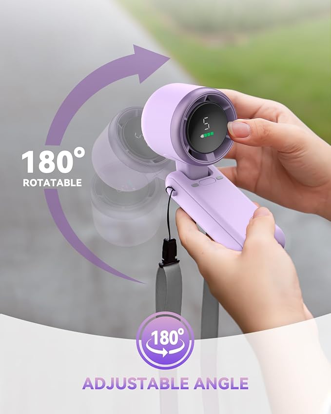 Portable Handheld Turbo Fan, 5-Speed Personal Fans, 5000mAh Rechargeable Fans - Image 6