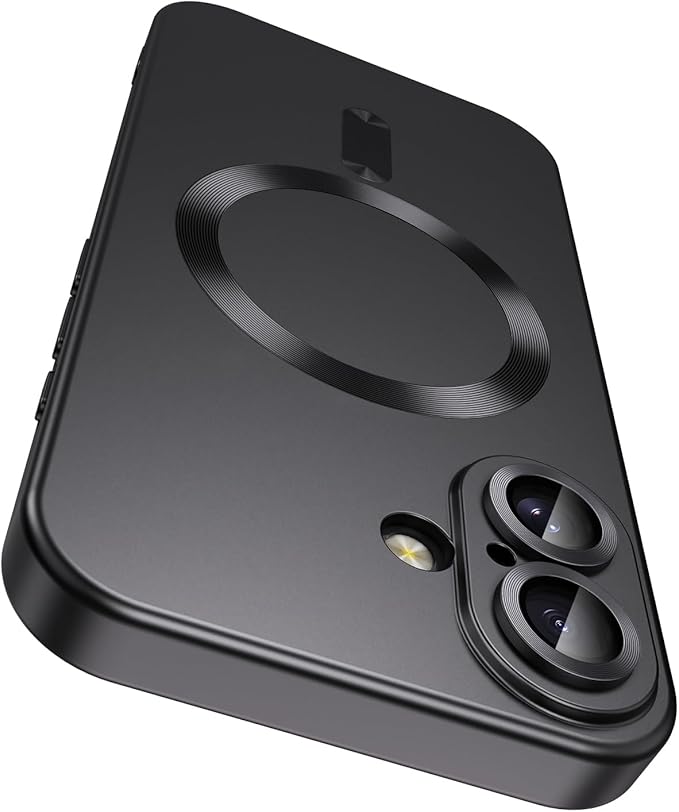 Magnetic for iPhone 16 Case Slim Soft Silicone Bumper Shockproof Metallic by LEKEVO